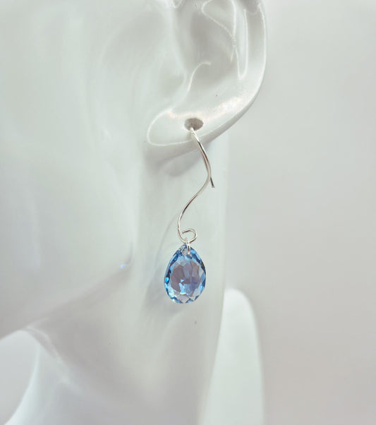 Swarovski Aquamarine Pear Cut Crystal Drops