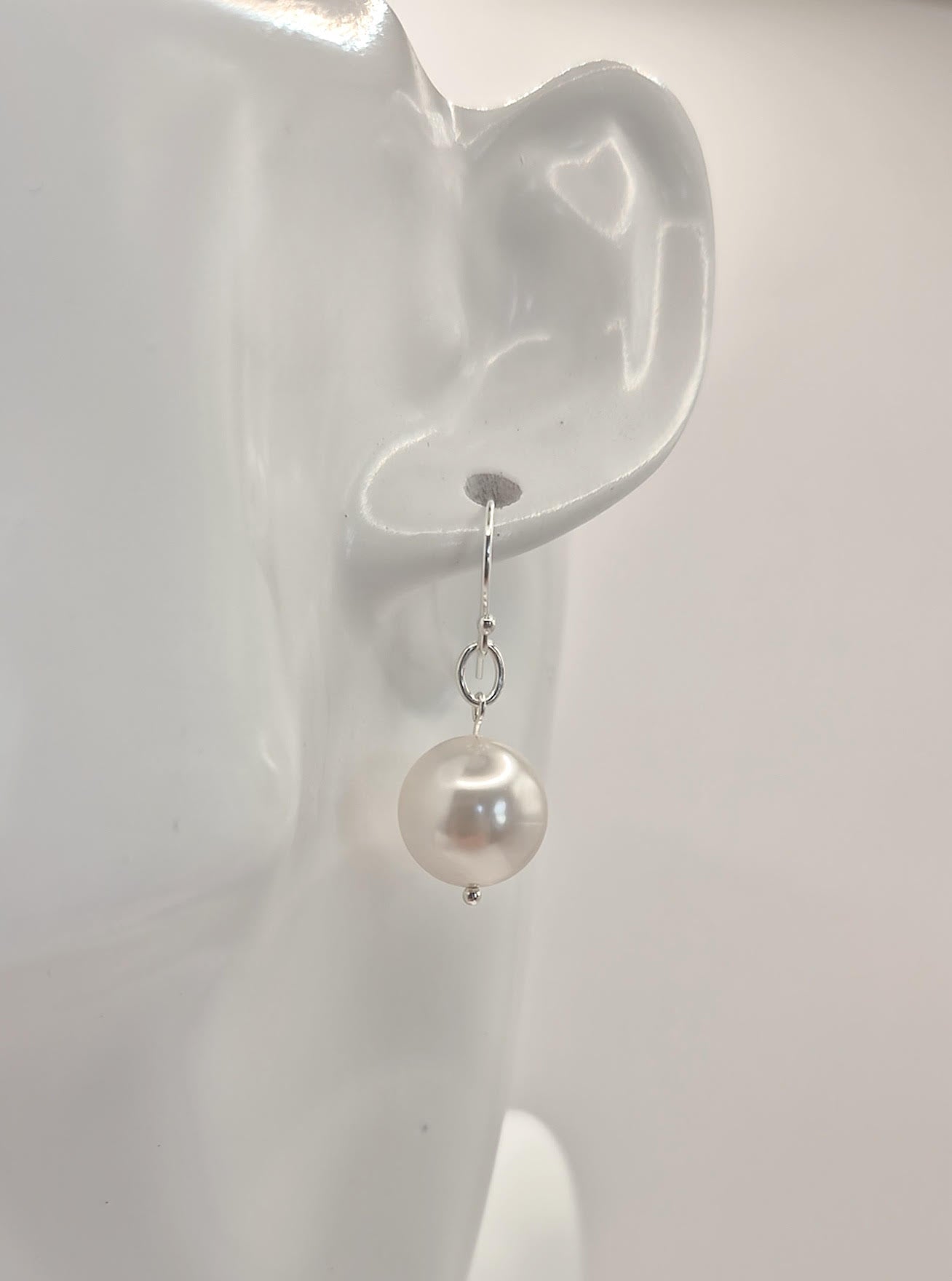 Large, single Swarovski White Pearls