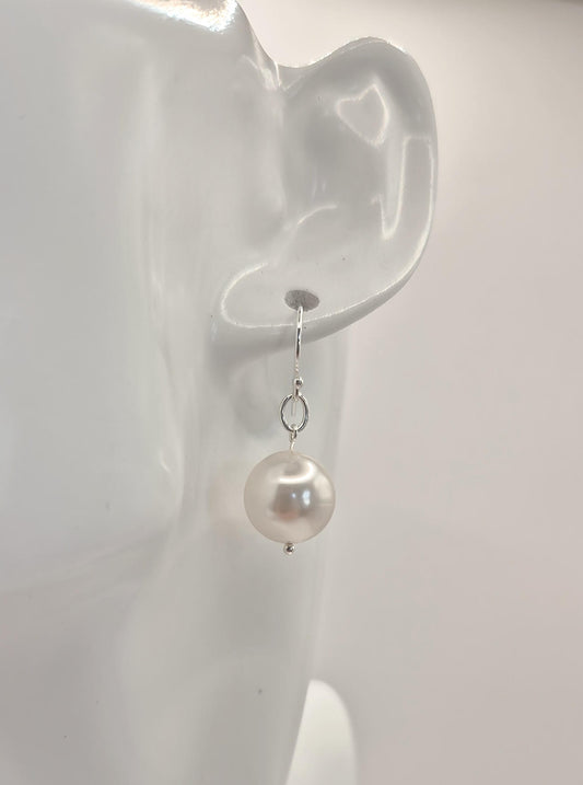 Large, single Swarovski White Pearls